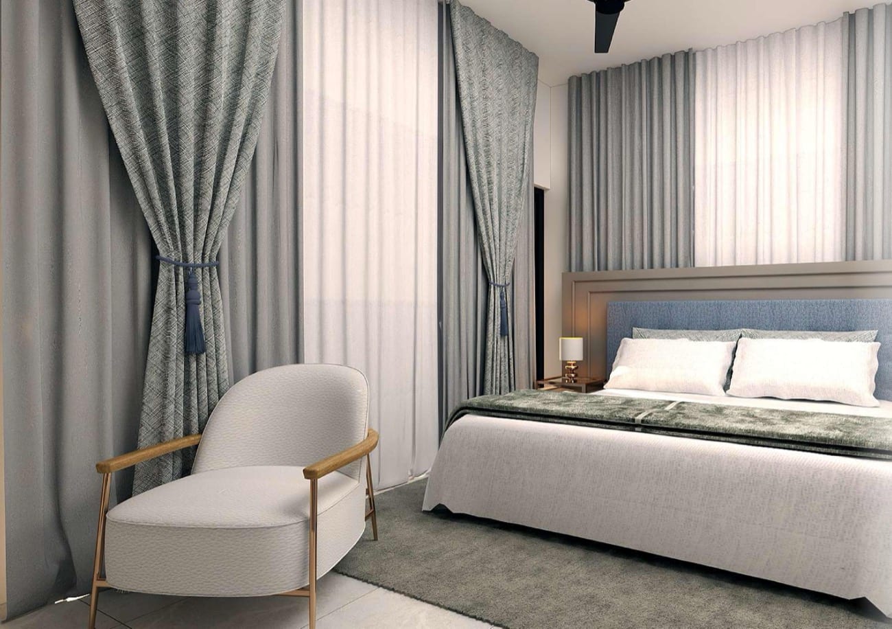 Luxury master bedroom in a Mantebea Gardens double-storey residence