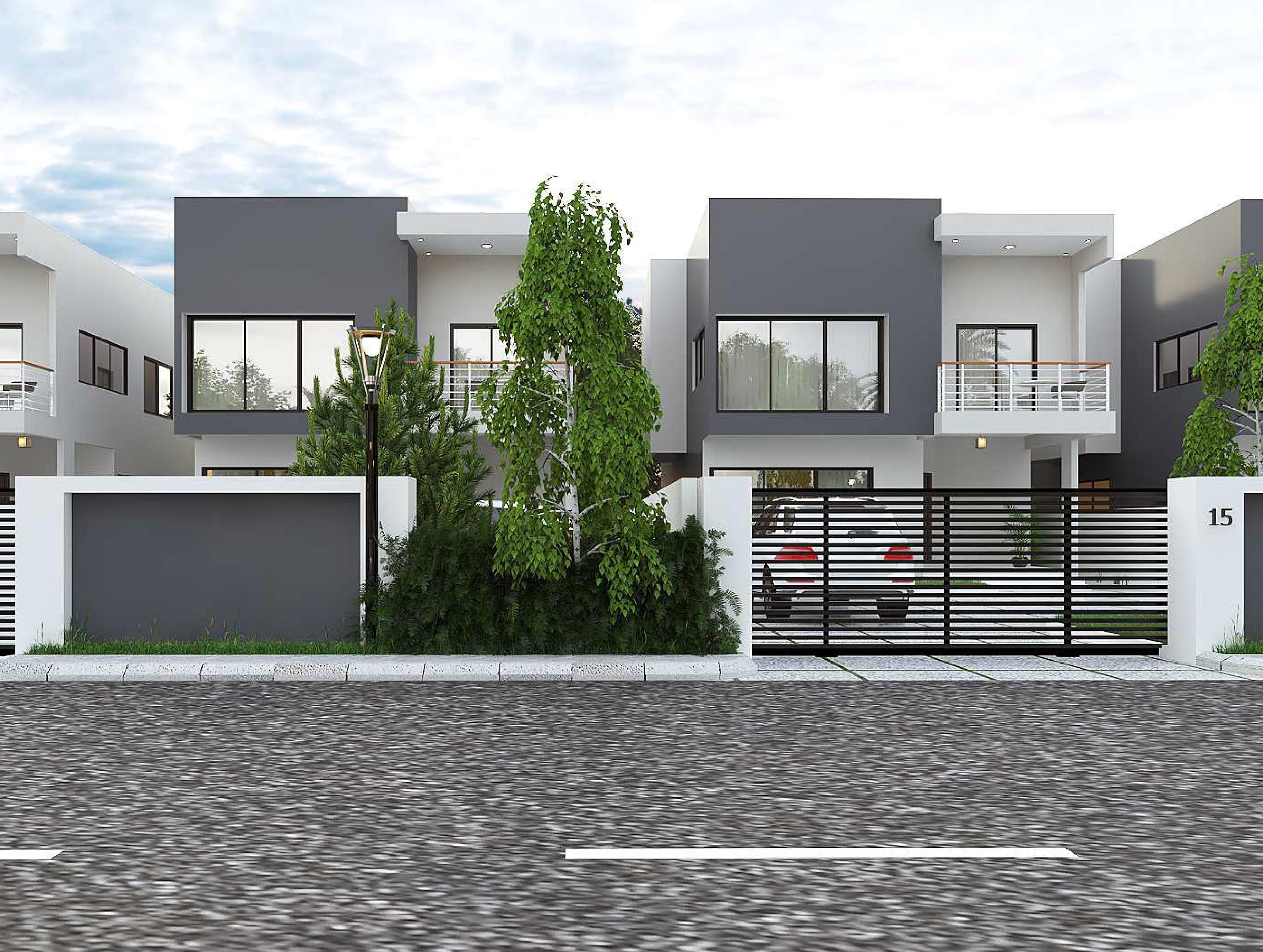 Mantebea Gardens grey-facade detached townhouses