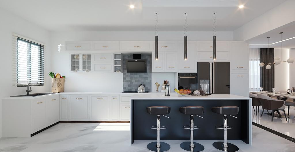 Kitchen with island