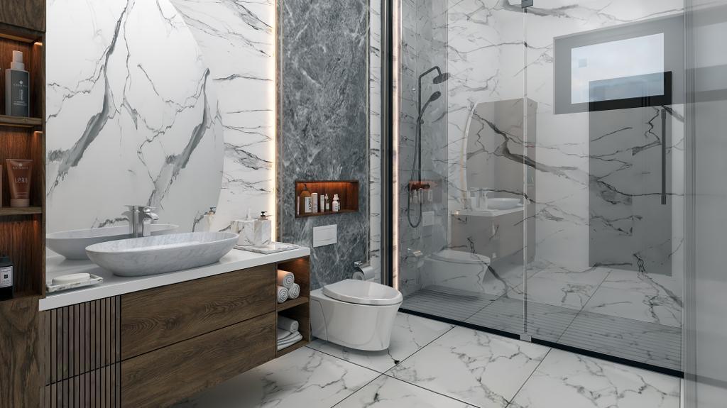 The Kharis bathroom with walk-in shower