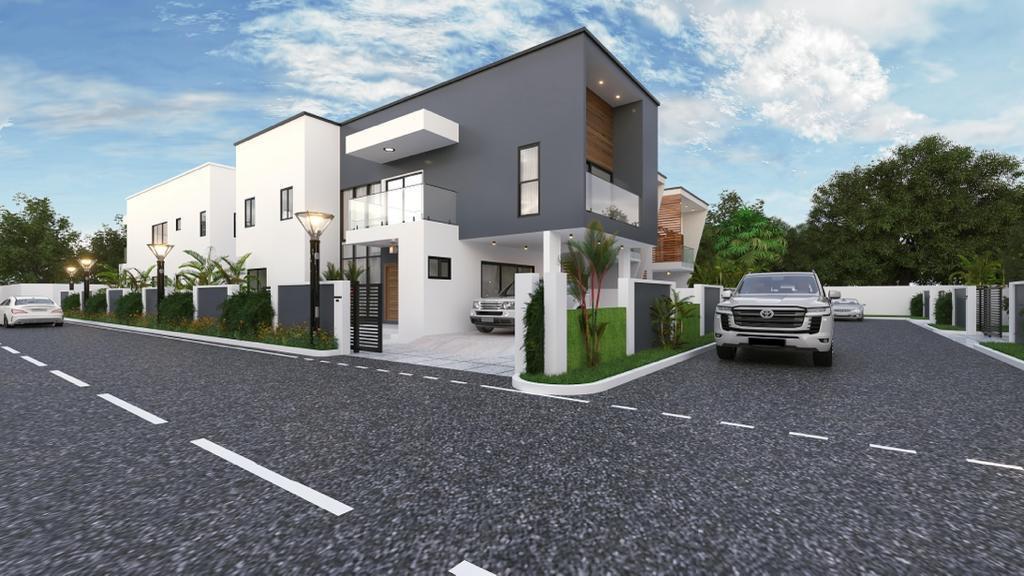 Street view of The Kharis detached townhouses